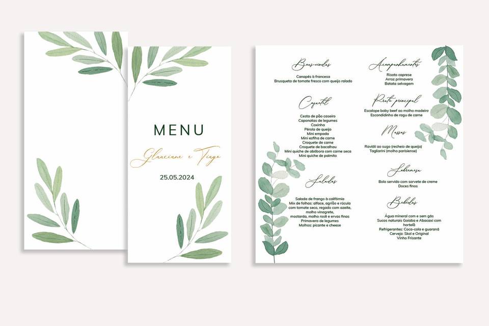 Menu Glauciane e Tiago