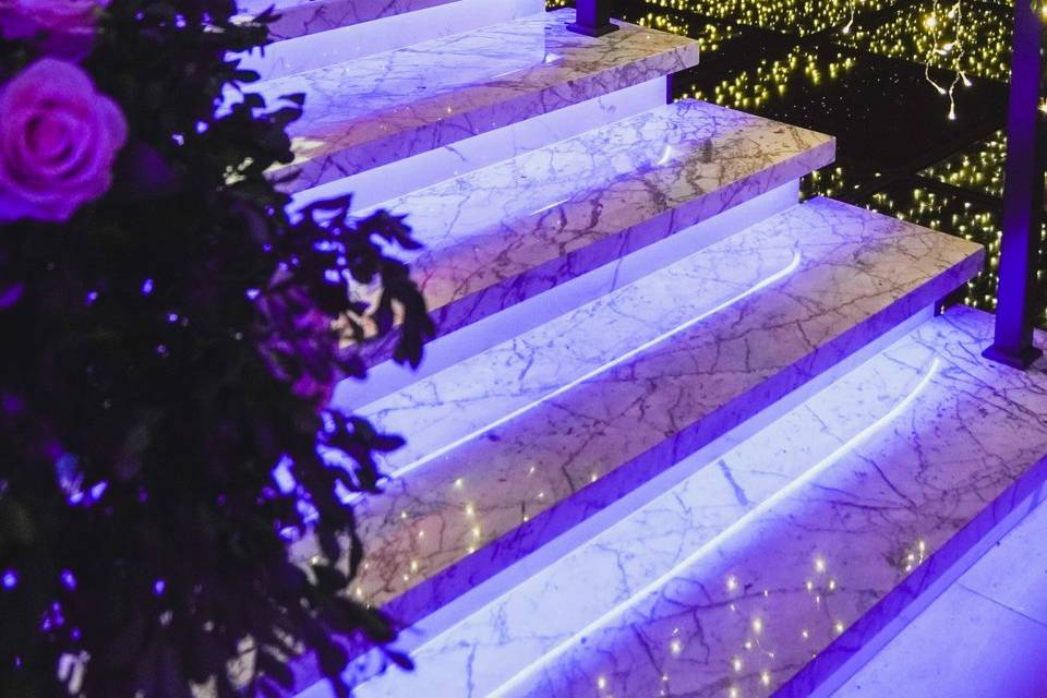 Escada iluminada/ pista led