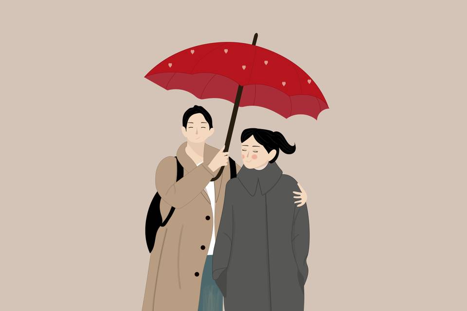 Ilustração momentos do casal