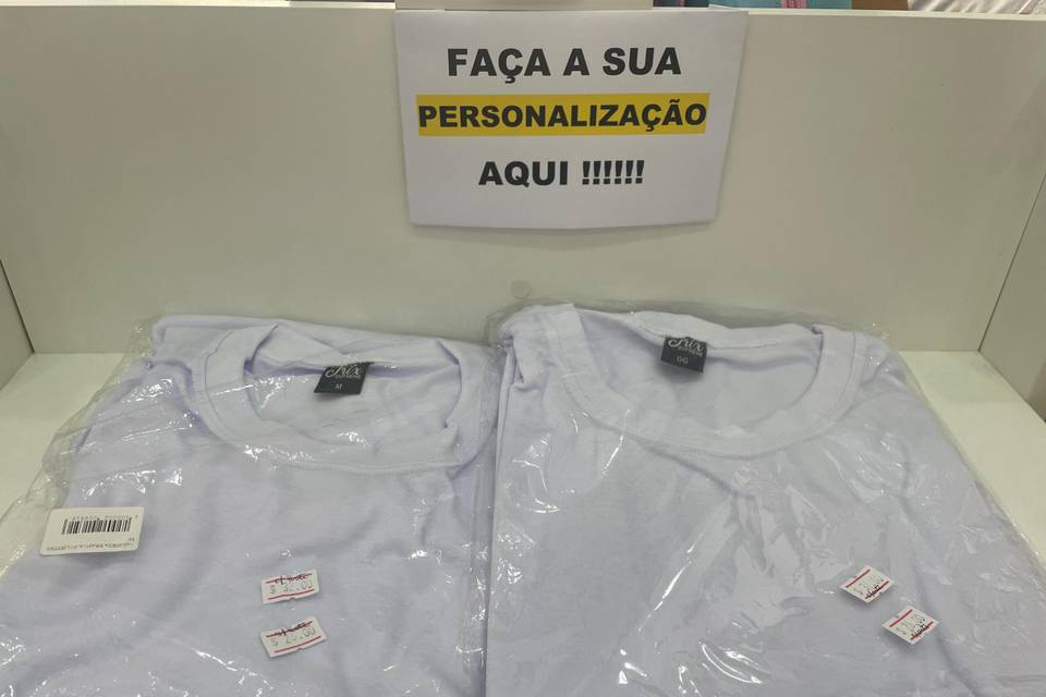 Camisetas em 100% poliéster