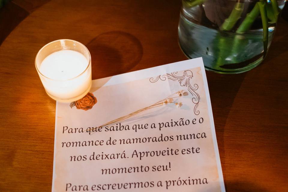 Carta do noivo para a noiva