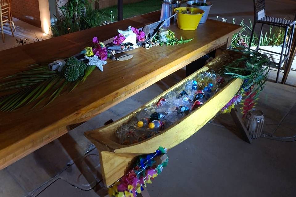 Luau, decoração ilha de bebida