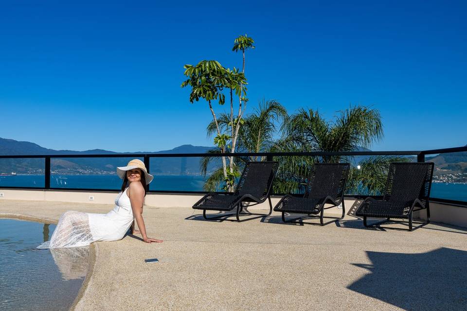 Solarium da piscina.