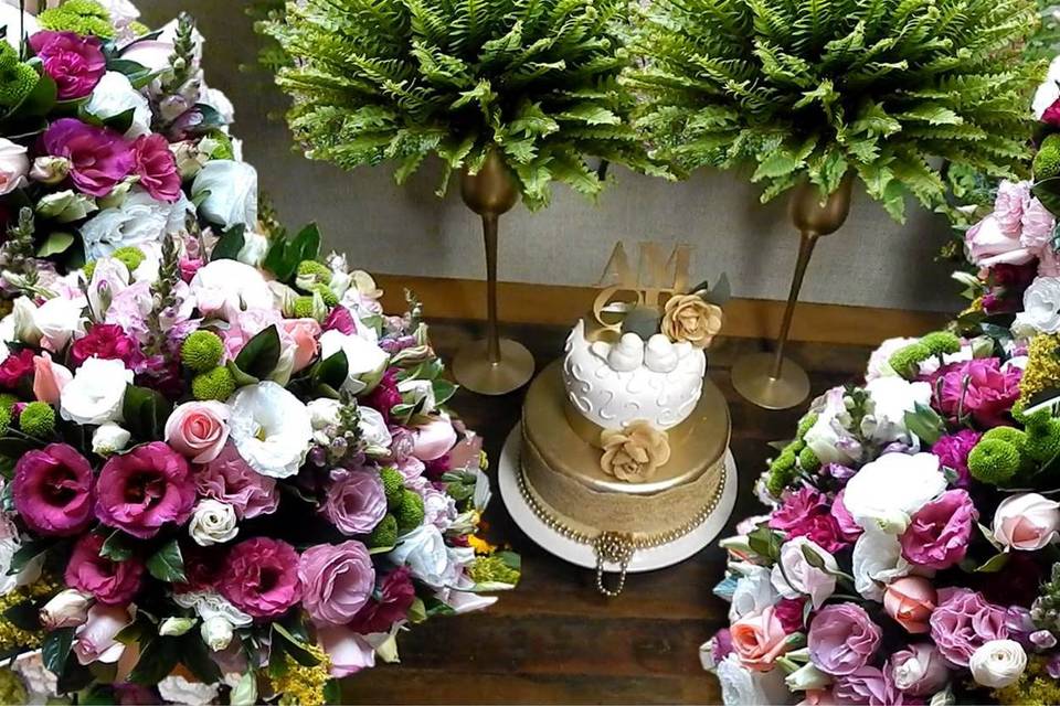 Mesa bolo casamento evergreen