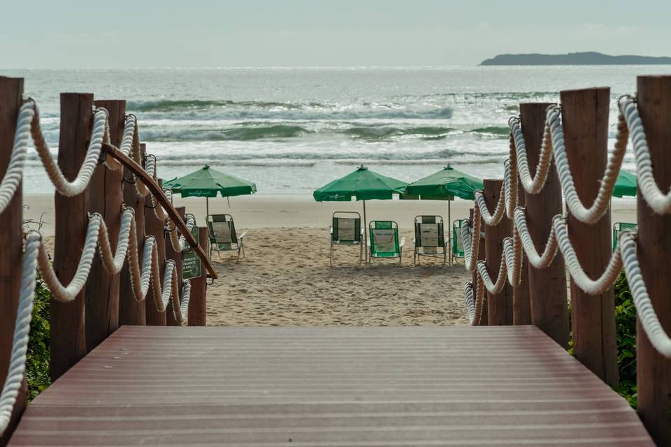 Acesso exclusivo praia