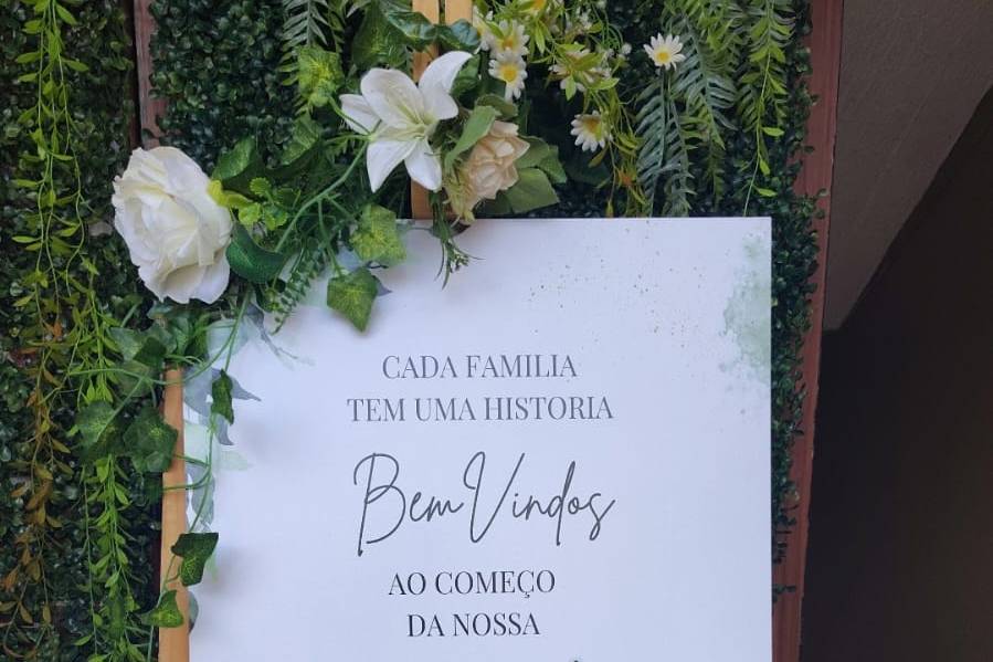 Placa de boas vindas