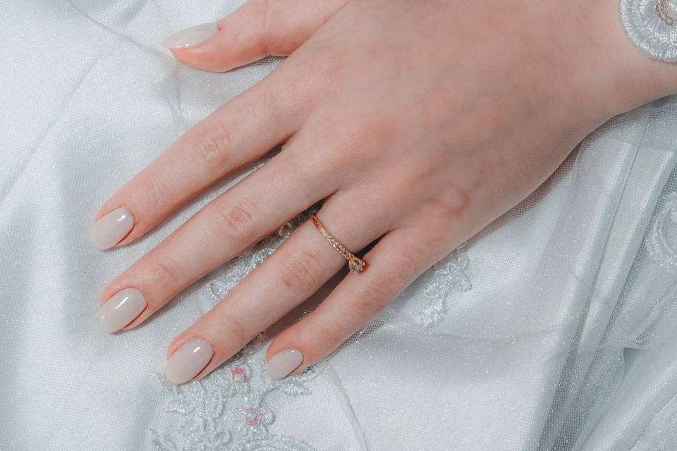 Detalhe da aliança de casament