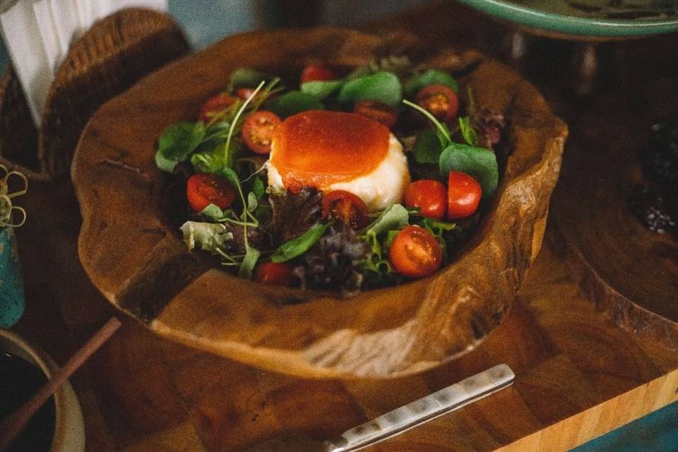 Burrata com geleia de pimenta