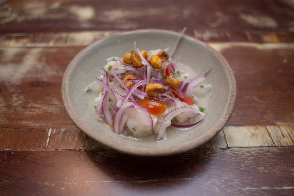 Ceviche de peixe branco