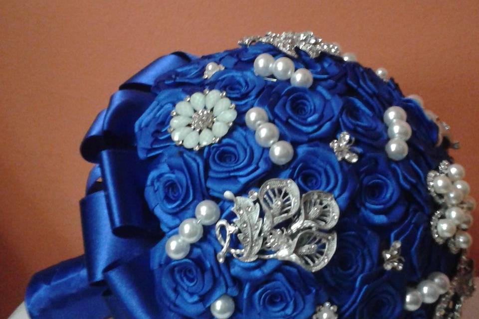 Buque cetim Azul Royal