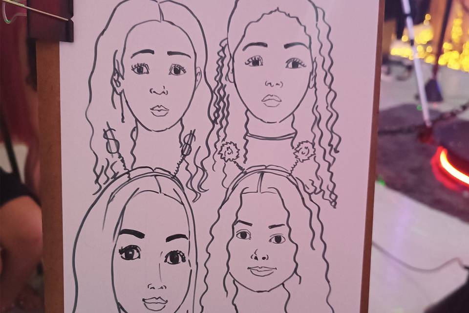 Caricatura em grupo