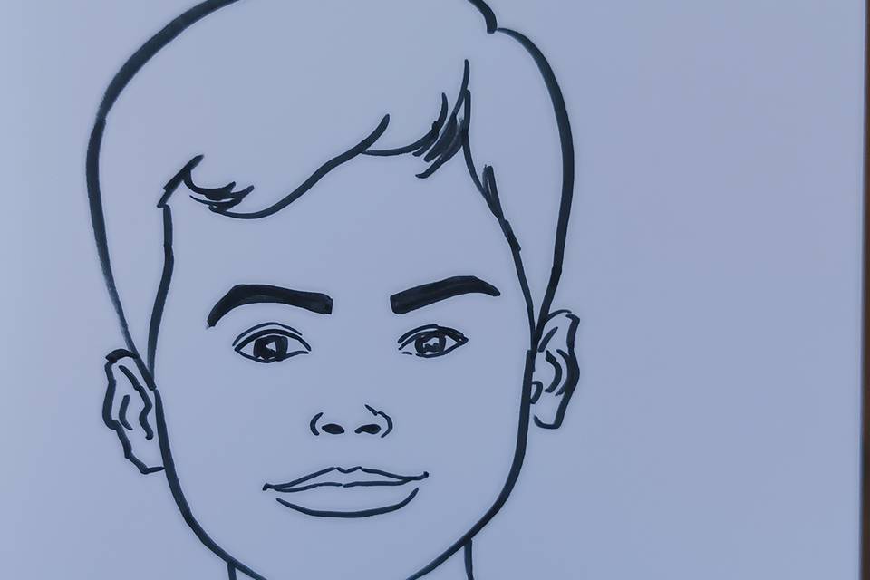 Caricatura individual de jovem