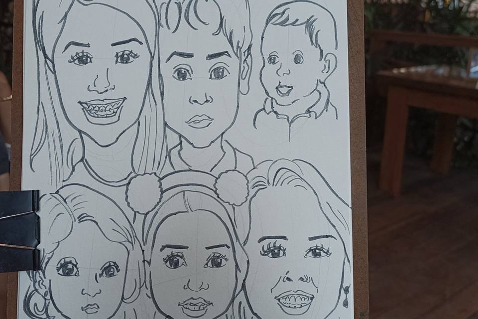 Caricatura em grupo