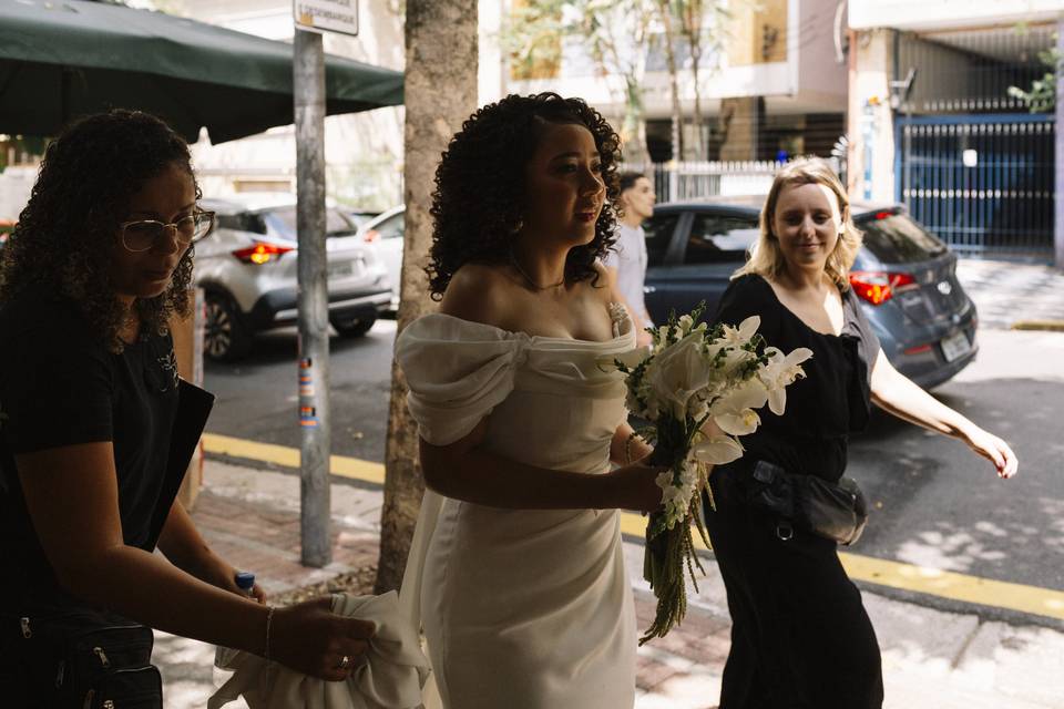 Noiva em sua entrada