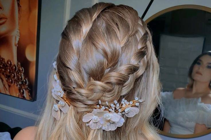 Penteado semi preso noiva