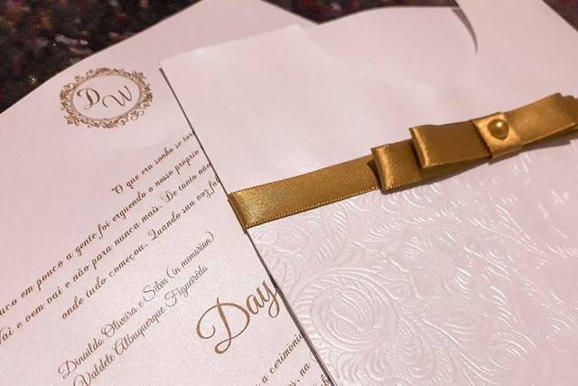 Convite - Aspem em dourado com