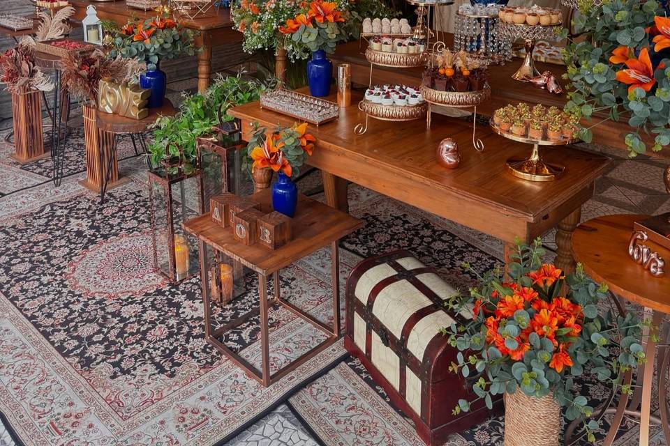 Paleta terracota e azul