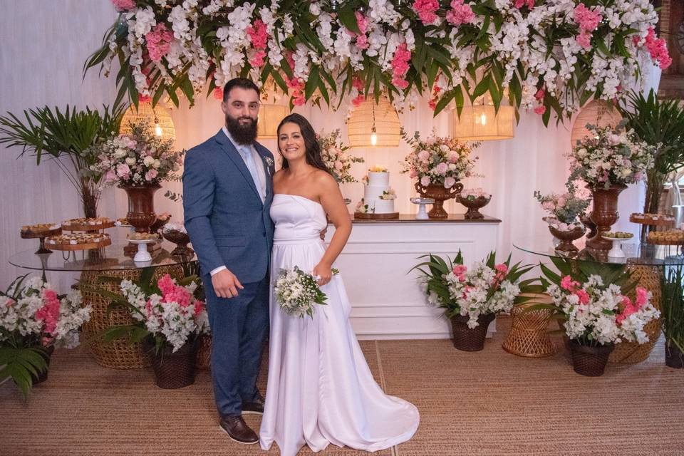 Noivos Decor Branco e Rosa