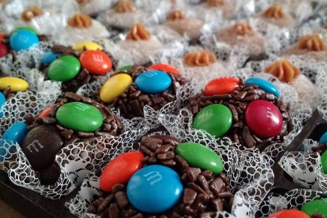 Brigadeiro com M&Ms e churros