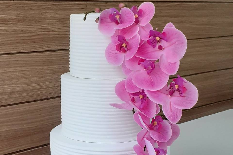 Bolo orquídeas rosa