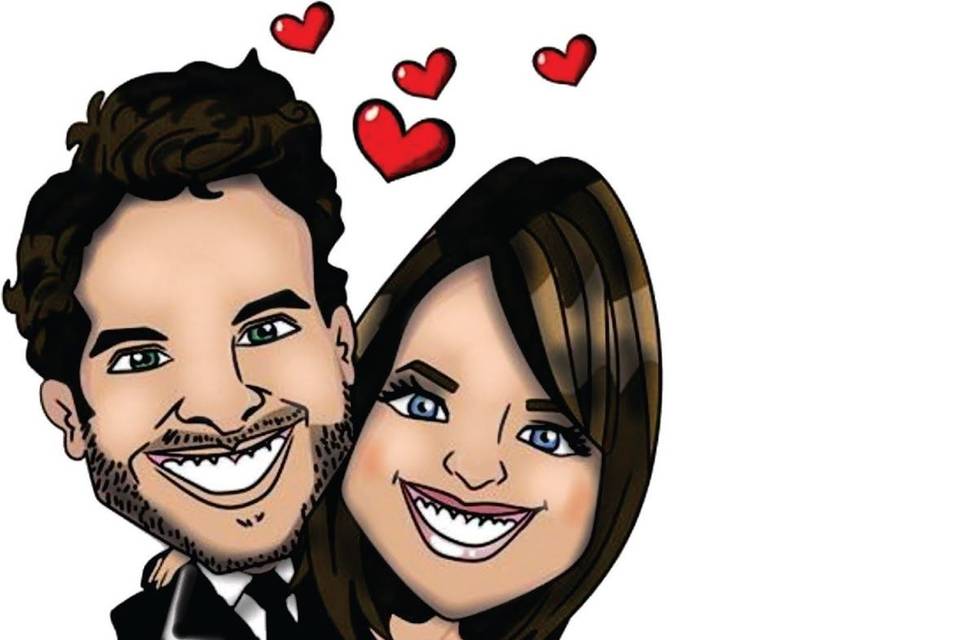 Caricatura Casamento Noivos