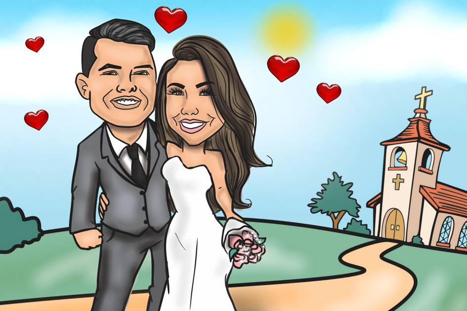 Caricatura fundo personalizado