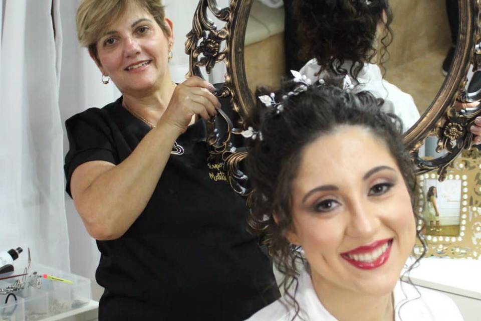 Noiva penteado e make