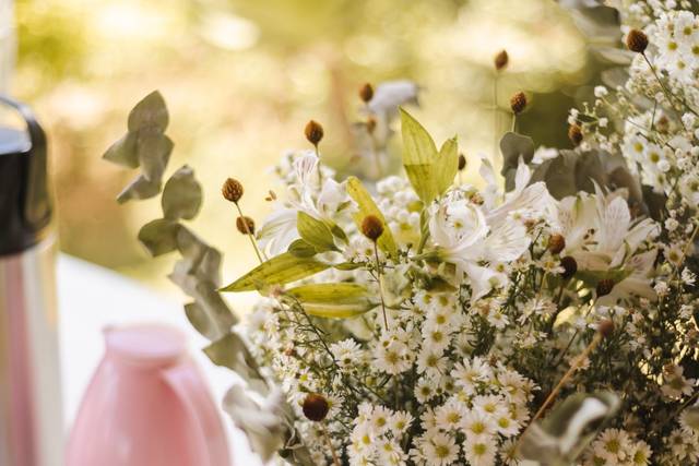 Decoração com flores secas