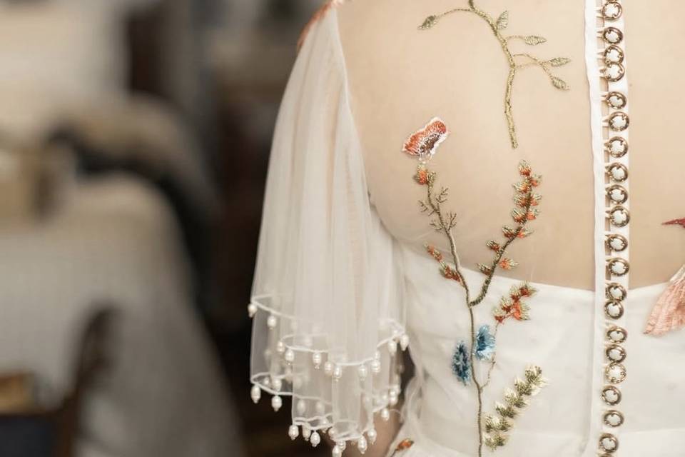 Grinalda flores de porcelana