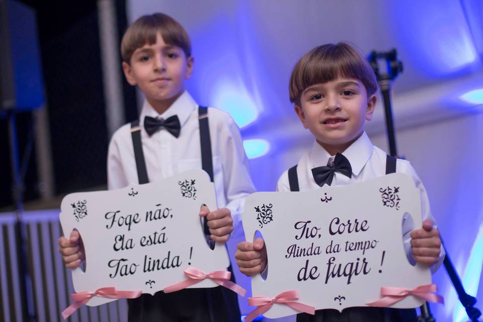 Placas para entrada da noiva