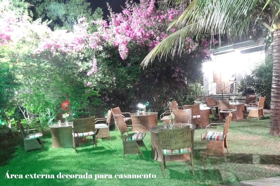 Espaço externo para recepção