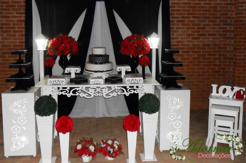 Decoraçao Casamento Mesa Bolo