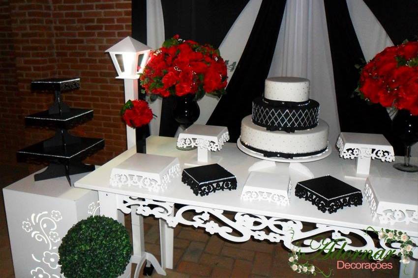 Decoraçao Casamento Mesa Bolo