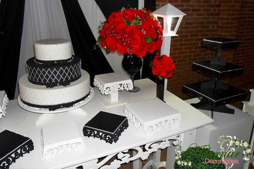 Decoraçao Casamento Mesa Bolo