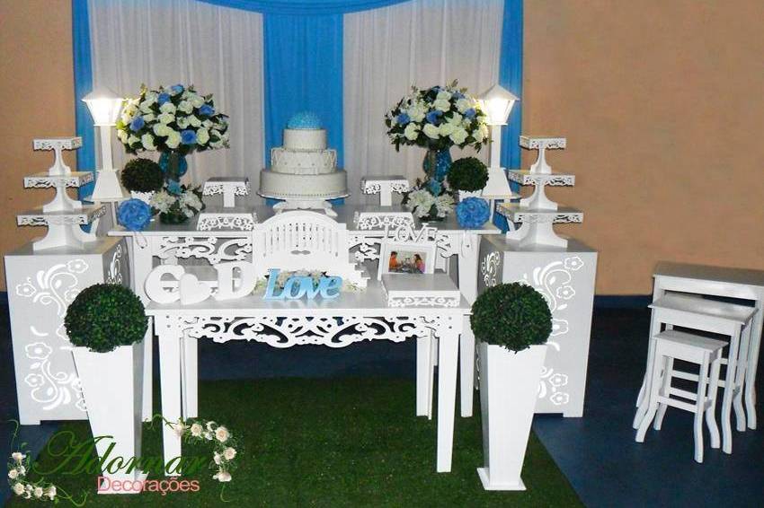 Decoraçao Casamento Mesa Bolo