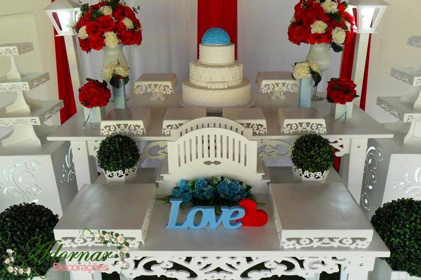 Decoraçao Casamento Mesa Bolo