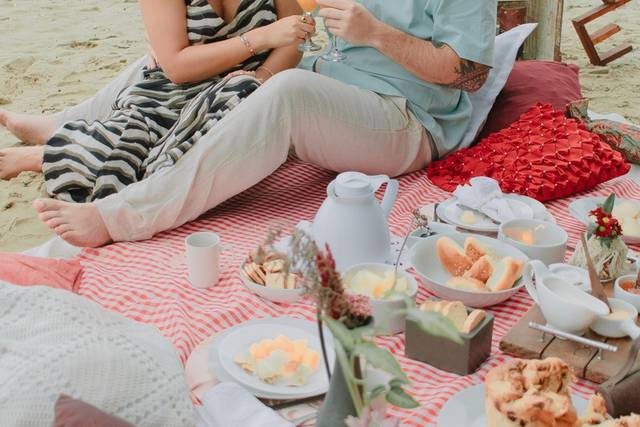 Piquenique à beira mar