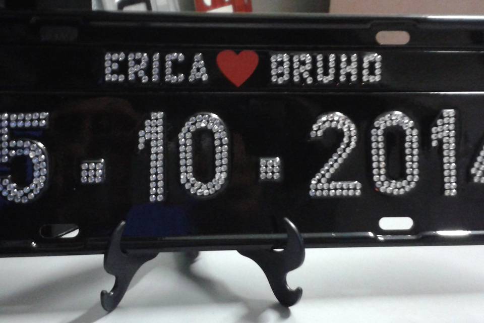 Placa com strass