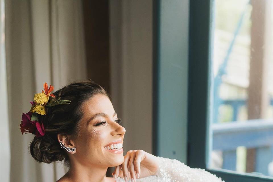 Casamento na praia, penteado c