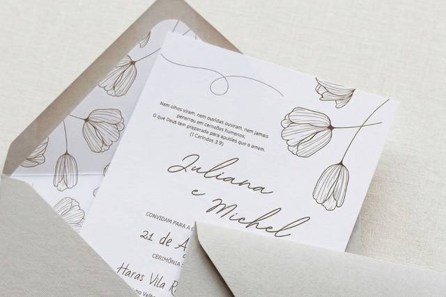 Convite Minimalista Floral