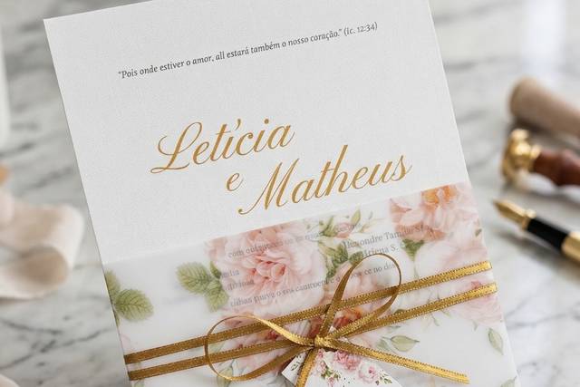 Convite Floral Translúcido