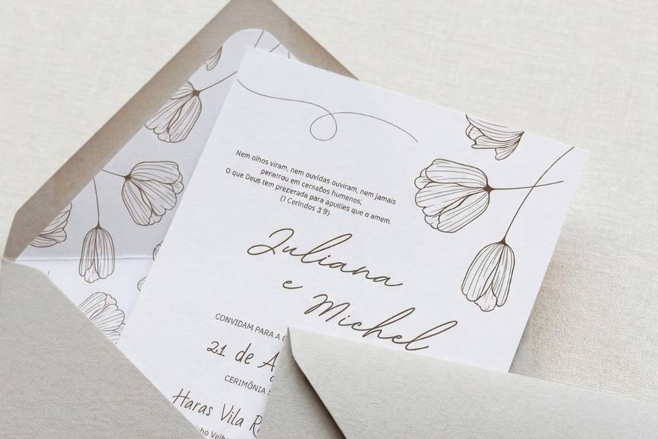 Convite Minimalista Floral
