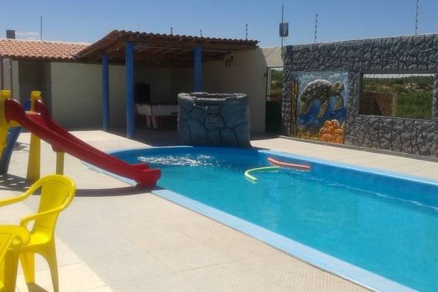 A área da piscina