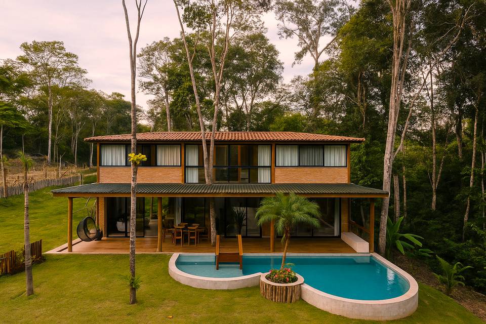 Fachada e parte do jardim