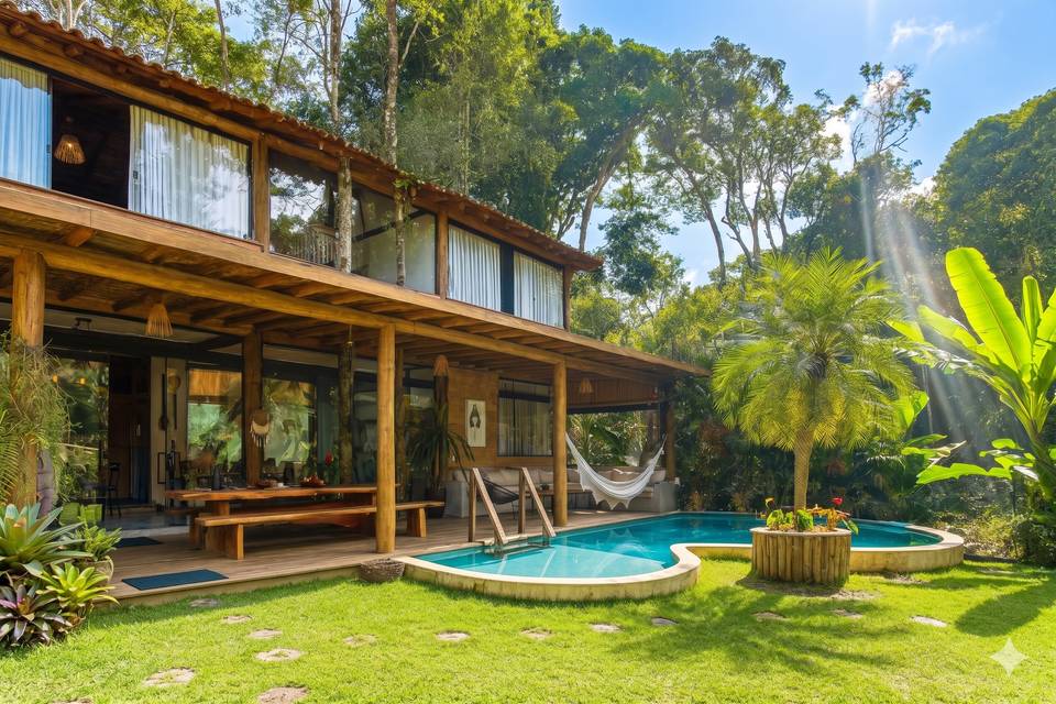 Fachada e parte do jardim