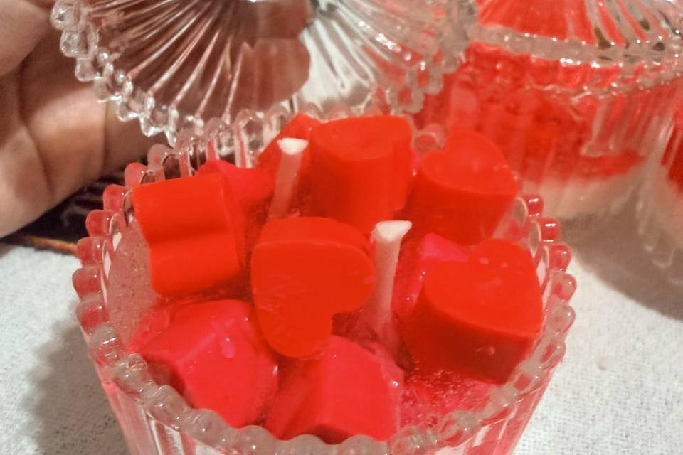 Vela de cera e coração
