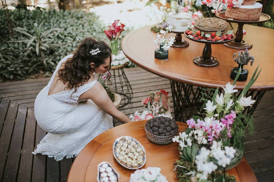 Mesa casamento da Débora