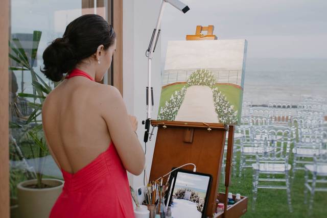 Pintura ao vivo de casal