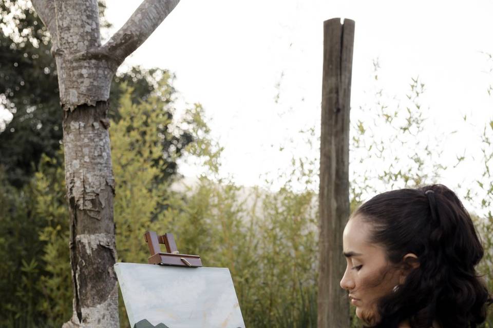 Pintura ao vivo de casal