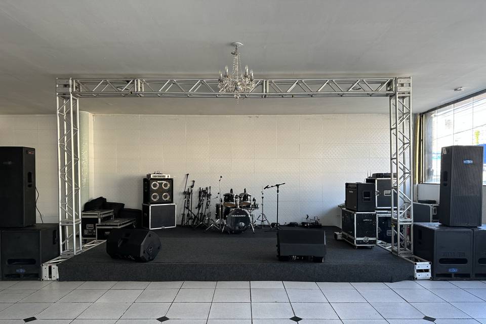 Palco, som e luz